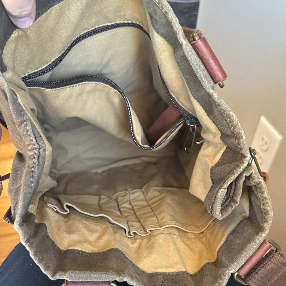 Duluth Trading Co Brown Wax Canvas Backpack